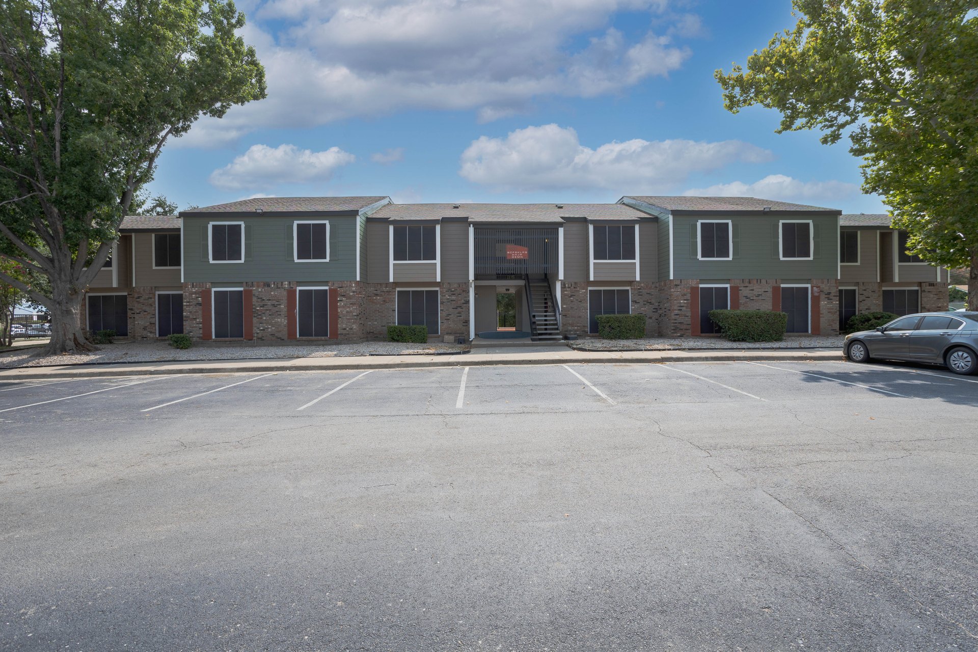 Josey Place community buildings and parking area